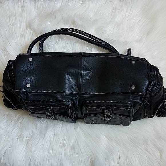 Charlie Lapson Lather Tote Black - Picture 4 of 5